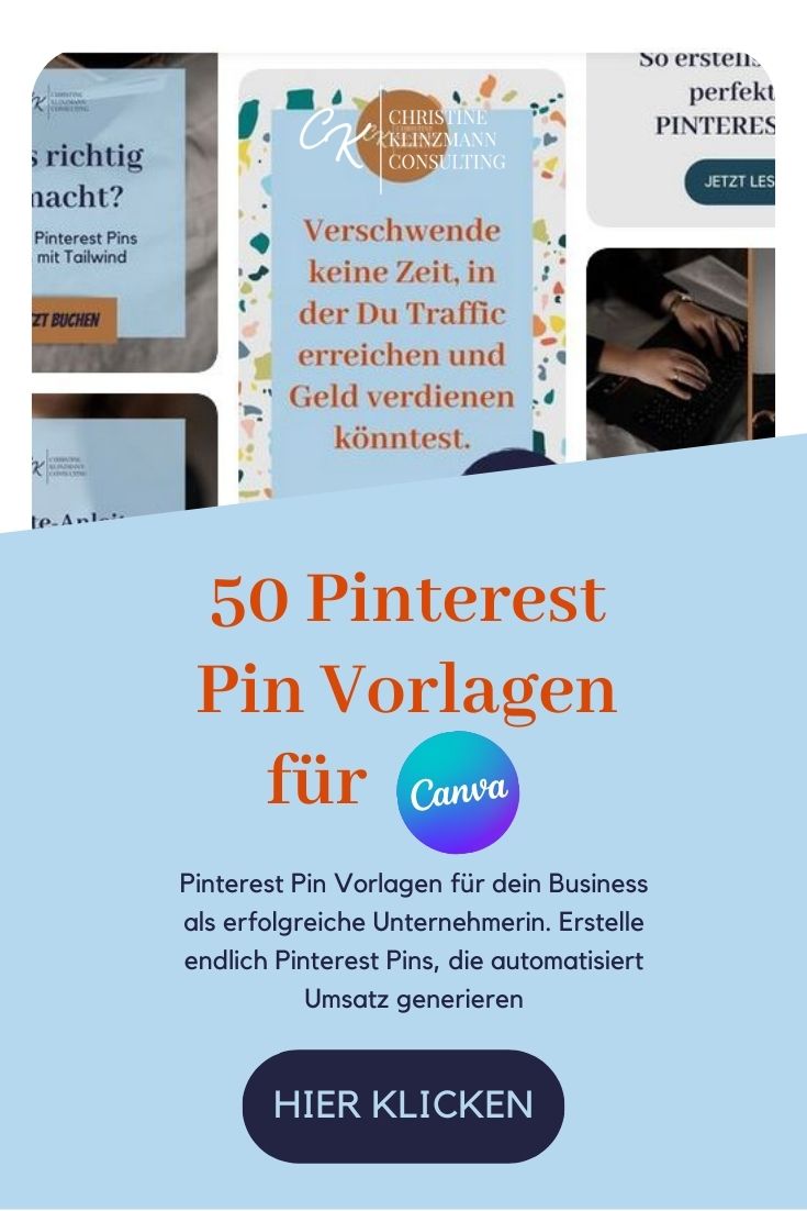 Pinterest Pin Vorlagen für dein Business als erfolgreiche Unternehmerin. Erstelle endlich Pinterest Pins, die automatisiert Umsatz generieren